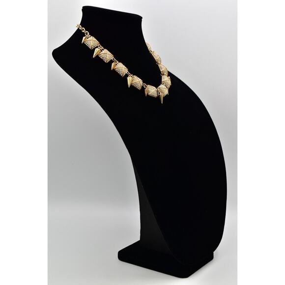 CC Skye Crystal Collar Necklace Spike Rhinestone Toggle Statement Signed Bin6B - Picture 5 of 12